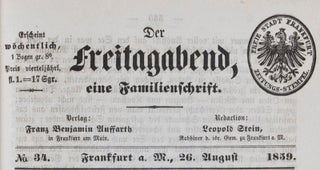 Item #26535 Der Freitagabend, eine Familienschrift 1859. Jahrgang 1 (nos. 1-52), Jan.-Dez. 1859. ...