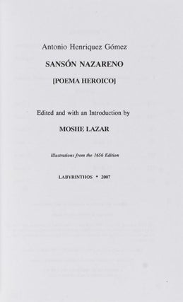 Sansón Nazareno [Poema Heroico]
