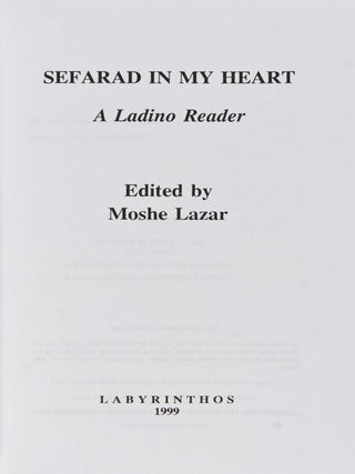 Sefarad In My Heart. A Ladino Reader
