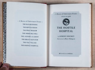 A Series of Unfortunate Events. Book the Eighth: The Hostile Hospital [INSCRIBED BY AUTHOR] + 2 Promotional Items