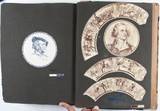 Unique Vintage Sample Book of Various Printed Motifs for Faience and Ceramics (Floral, Fruits, Allegoric, Decorative, Children's, Historical Figures, Animals)