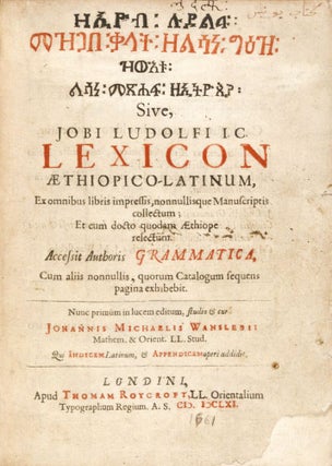 Item #27255 [Ethiopic text:] Lexicon Aethiopico-Latinum ex omnibus libris impressis, nonnullisque...