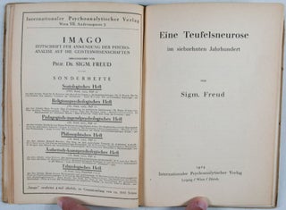 Zur Einführung des Narzissmus. Eine Teufelsneurose im 17. Jahrhundert. Kleine Beiträge zur Traumlehre. 3 Vols. in one, as issued.