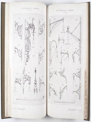 Photographien und Skizzen von Kunstschmiedearbeiten und Fein-Eisenkonstruktionen. Ausgeführt von H. C. E. Eggers & Co. Gmbh. Hamburg 23
