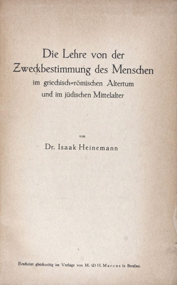 Item #27817 Jahres-Bericht des jüdisch-theologischen Seminars Fränckel'scher Stiftung and other works. Isaak Heinemann, Albert Lekowitz.