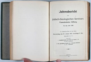 Jahres-Bericht des jüdisch-theologischen Seminars Fränckel'scher Stiftung and other works