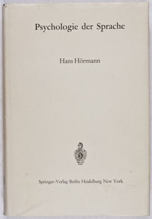 Item #27959 Psychologie des Sprache. Hans Hörmann