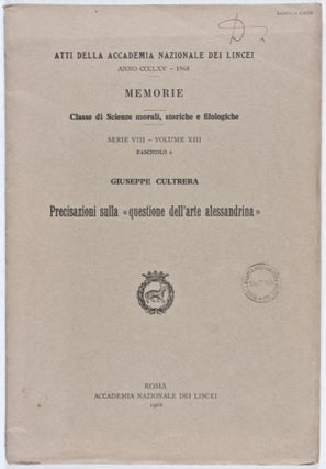Item #28016 Atti della Accademia Nazionale dei Lincei. Anno CCCLXV - 1968. Memorie. Classe di...
