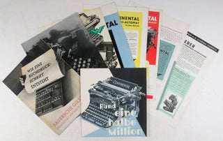 Ephemera of seven items on Continental-typewriters WITH fold-out on Wanderer Machinery & Wie eine Buchdruckschrift ensteht