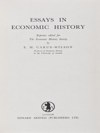 Item #28222 Essays in Economic History. 3-vol. set (Complete). E. M. Carus-Wilson