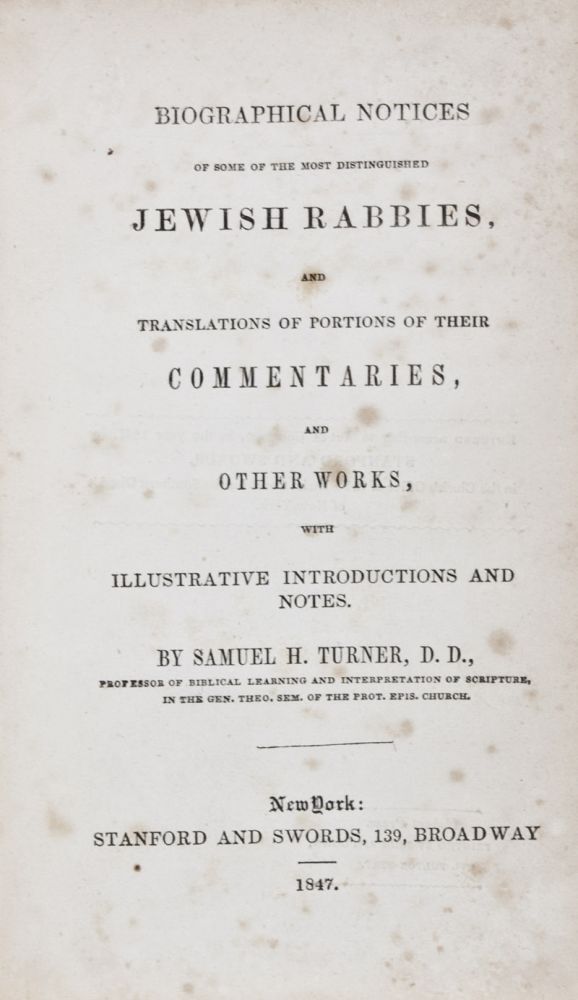 Jewish Spanish Rabbies Biographical Notices of Some of the Most Distinguished Jewish Rabbies ...