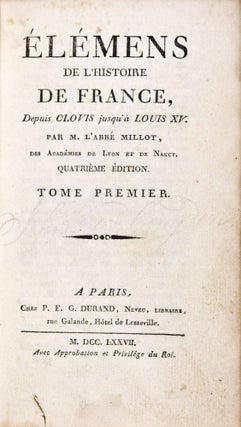Item #28990 Elémens de l'Histoire de France Depuis Clovis jusqu'à Louis XV. 3-Vol. set...