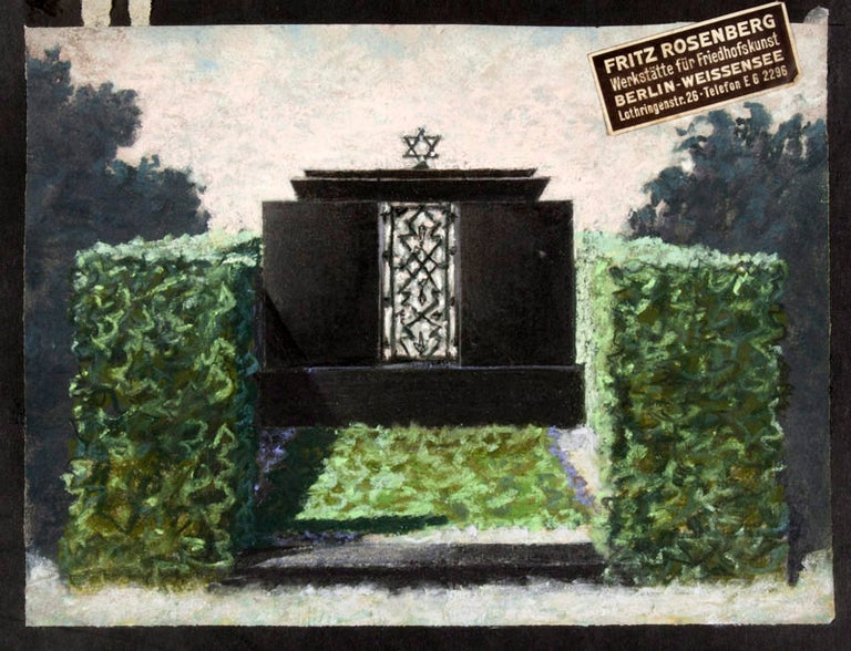 Item #29371 Unique Collection of Fifty-Nine Original Renderings & Photographs of Jewish and Christian Cemetery Monument Designs by Fritz Rosenberg and Hans Fink Predominantly for the Weissensee Friedhofs (many with original signature by Fink). Fritz Rosenberg, Hans Fink.