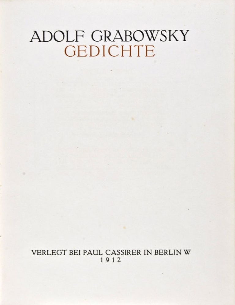 Item #29527 Three Adolf Grabowsky Works. Adolf Grabowsky.