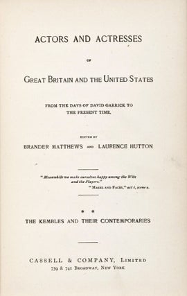 Item #30000 Actors and Actresses of Great Britain and the United States from the Days of David...