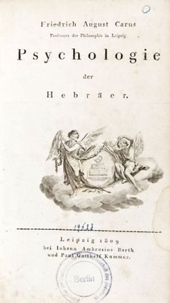 Item #30583 Nachgelassene Werke, Fünfter Theil: Psychologie der Hebräer. Friedrich August Carus