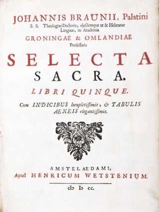Item #30610 Selecta Sacra. Libri Quinque. Cum Indicibus locupletissimis, & Tabulis Aeneis...