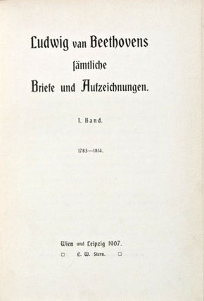 Item #30678 Ludwig van Beethovens sämtliche Briefe und Aufzeichnungen. 4-vol. set (Missing...