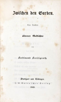 Item #30689 Zwischen den Garben: Eine Nachlese älterer Gedichte. Ferdinand Freiligrath