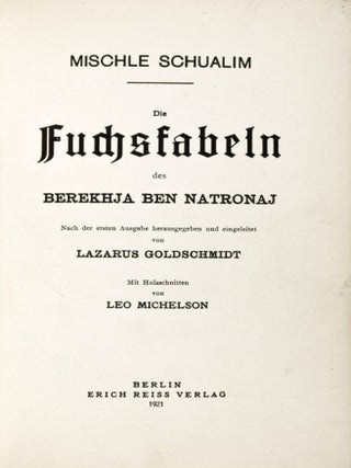 Mischle Schualim: Die Fuchsfabeln des Berekhja Ben Natronaj