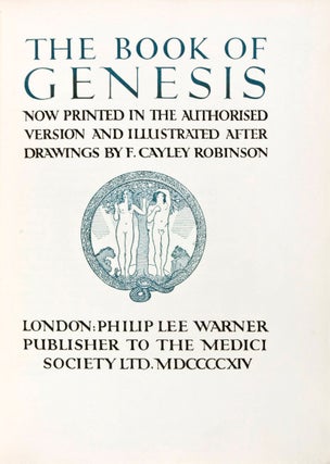 Item #31803 The Book of Genesis Now Printed in the Authorized Version and Illustrated After the...