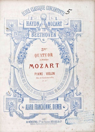 Item #31871 3 Quatuors pour P iano, Violon, Alto et Violoncelle Composés par F. Mendelssohn...