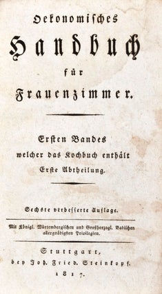 Item #32003 Oekonomisches Handbuch für Frauenzimmer. Friederike Louise Löffler