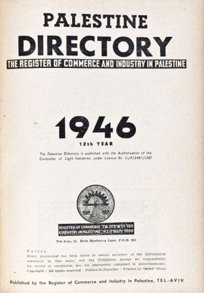 Item #32131 Palestine Directory 1946: The Register of Commerce and Industry in Palestine. n/a