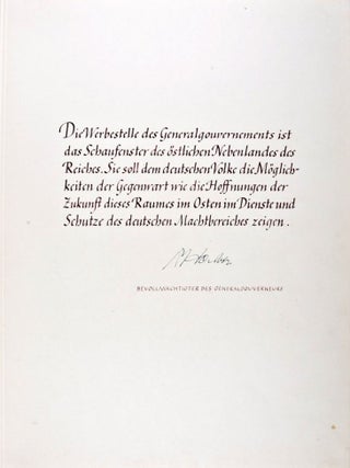 Unique Presentation Copy to Dr. Hans Frank, Generalgouverneur of Poland (with 31 Original Photographs)