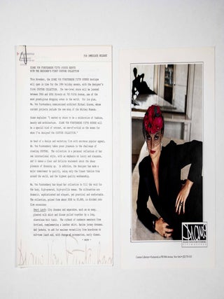 Unique Diane von Furstenberg 1984 Spring/Summer & 1985 Fall Couture collection with publicity photographs by Helmut Newton, 100's of original full & partly colored renderings, drawings in various states, swatch samples, press photos, Polaroid's and various other related material