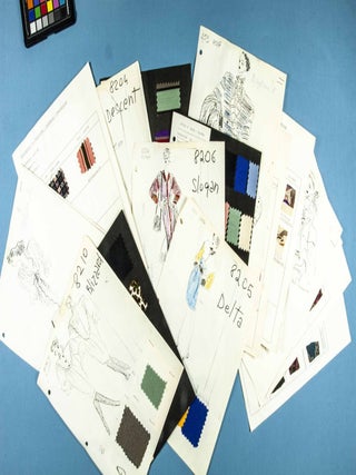 Unique Diane von Furstenberg 1984 Spring/Summer & 1985 Fall Couture collection with publicity photographs by Helmut Newton, 100's of original full & partly colored renderings, drawings in various states, swatch samples, press photos, Polaroid's and various other related material