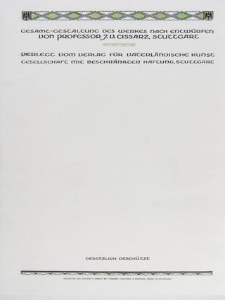 Decorative Full Vellum Binding designed by Johann Vinenz Cissarz (issued for the purpose of documenting a German city's chronicle during World War I)