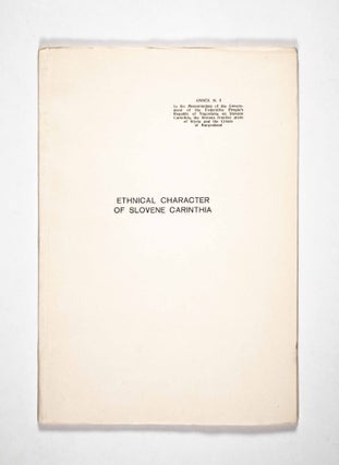 Memorandum of the Government of the Federative People's Republic of Yugoslavia on Slovene Carinthia, the Slovene frontier areas of Styria and the Croats of Burgenland. Book in seven parts (Complete)
