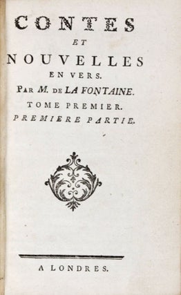 Item #33810 Contes et Nouvelles en Vers. 2-vol. set (Complete). Jean de La Fontaine, Charles...