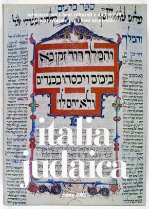 Item #34028 Italia Judaica: Atti del I Convegno internazionale, Bari 18-22 maggio 1981. Vittore...