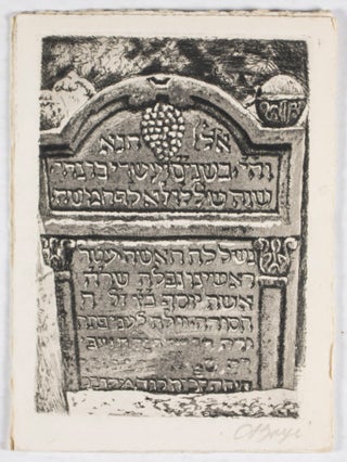 Item #34403 The old cemetery of the Jews at Prague [SIGNED]. C. Boy&egrave