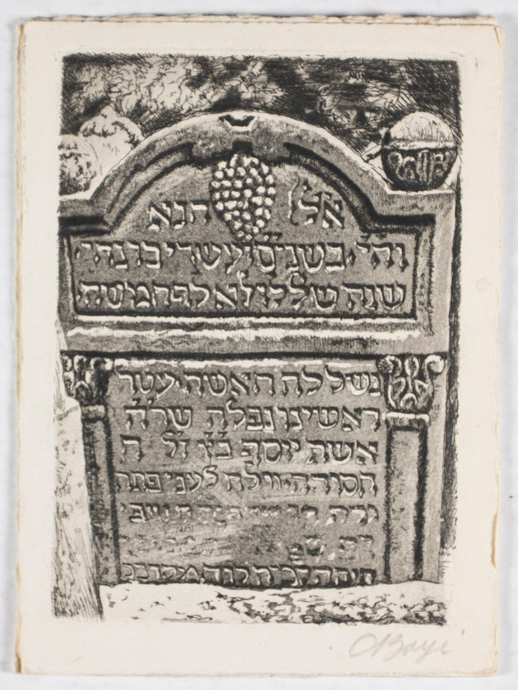 Item #34403 The old cemetery of the Jews at Prague [SIGNED]. C. Boyè.