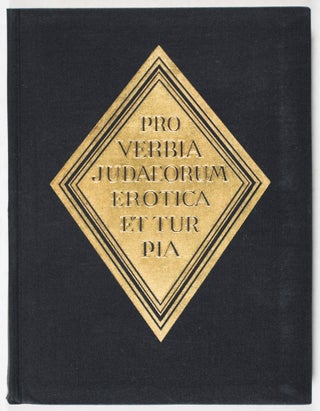 Item #34522 Pro Verbia Judaeorum Erotica Et Turpia. Jüdische Sprichwörter. n/a