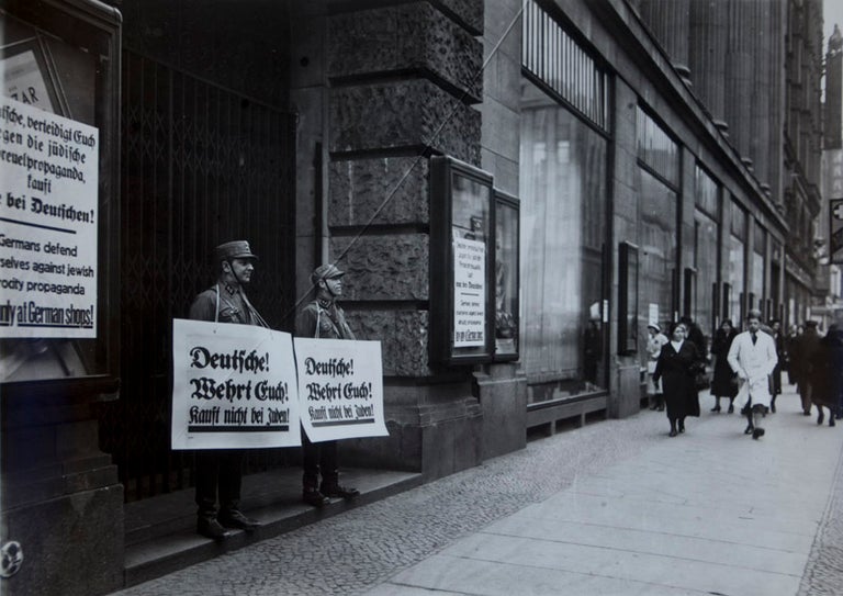 Item #34726 9 original photographs documenting the 1933 boycott of Jewish businesses in Berlin. 9 original photographs documenting the 1933 boycott of Jewish businesses in Berlin.