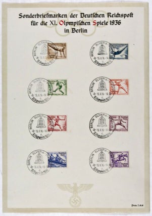 Item #34749 1936 Berlin Olympic Games commemorative stamp collection. Max Eschle, designed by