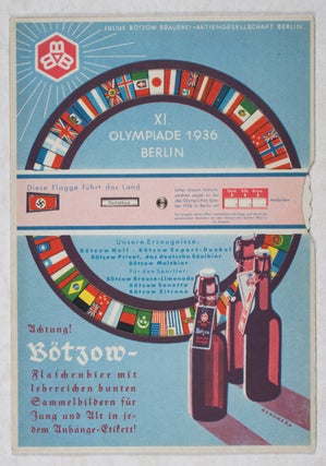 Item #34754 XI. Olympiade 1936 Berlin. Julius Bötzow Brauerei-Aktiengesellschat