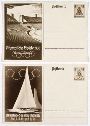 Item #34760 Nazi Germany 1936 Summer Olympics postcards. Georg Fritz, O. Anton, designed by