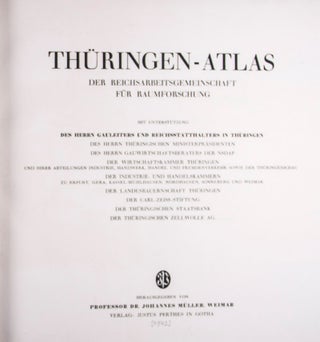 Item #35033 Thüringen-Atlas der Reichsarbeitsgemeinschaft für Raumforschung. Johannes Müller