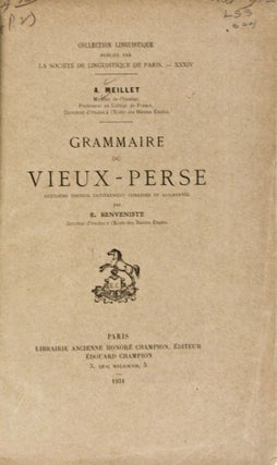 Item #36693 Grammaire du Vieux Perse [Collection Linguistique, XXXIV]. Second edition revised,...