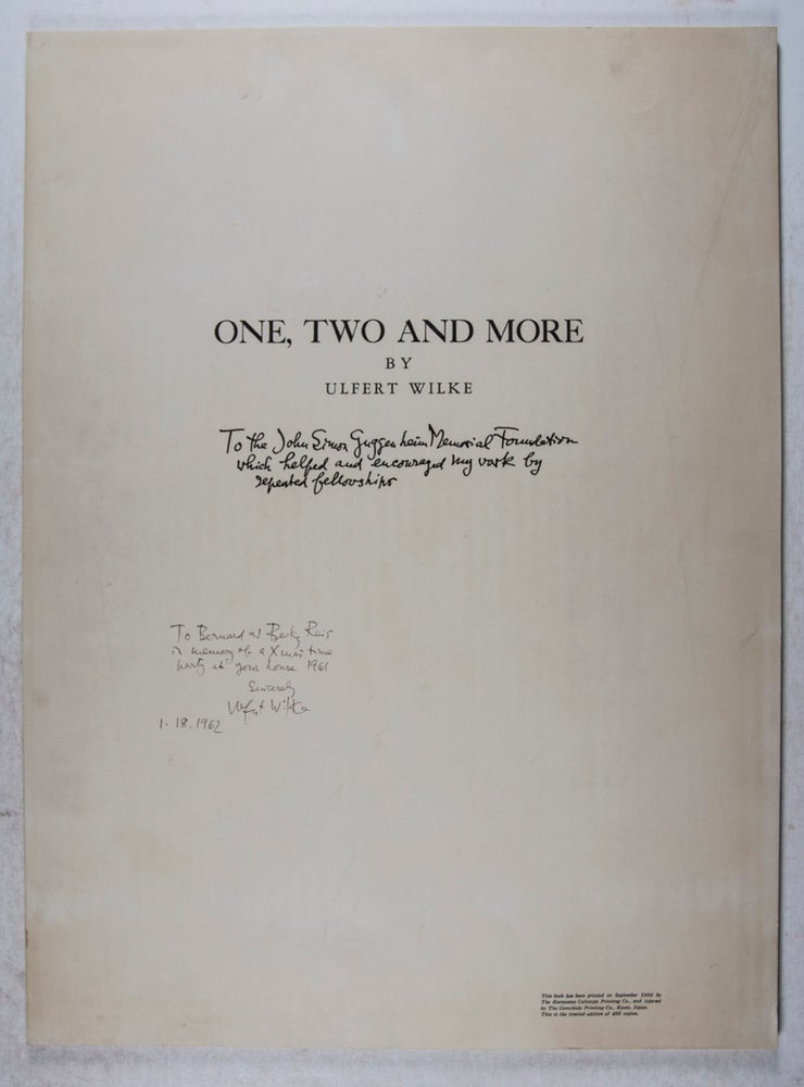 Item #36766 One, Two And More [SIGNED & INSCRIBED BY ARTIST]. Ulfert Wilke.