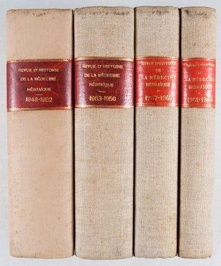 Revue d'Histoire de la Médecine Hébraïque 1948-1952; 1953-1956; 1957-1960; 1961-1963. 4 bound volumes (Complete)