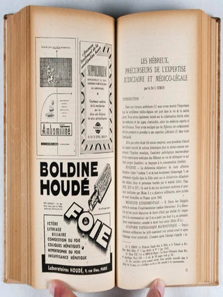 Revue d'Histoire de la Médecine Hébraïque 1948-1952; 1953-1956; 1957-1960; 1961-1963. 4 bound volumes (Complete)