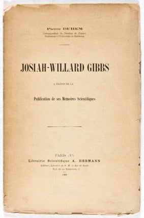 Item #37159 Josiah-Willard Gibbs à Propos de la Publication de ses Mémoires Scientifiques....