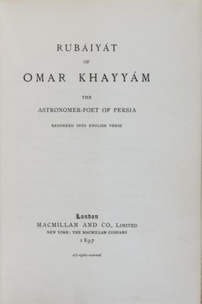 Item #37337 Rubáiyát of Omar Kahayyám the Astronomer-Poet of Persia. Edward Fitzgerald, trans