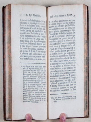 Sur Moses Mendelssohn, Sur la Réforme Politique des Juifs: Et en particulier sur la Révolution Tentée en Leur Faveur en 1753 dans la Grande Bretagne (On Moses Mendelssohn, the political reform of the Jews: and in particular the revolution attempted on their behalf in 1753 in Great Britain)